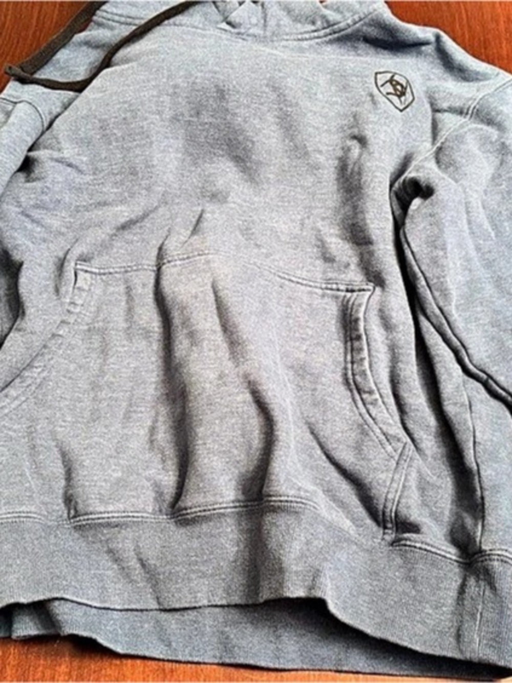 Ariat Stitch Shield Logo Hoodie Men's Gray Medium
